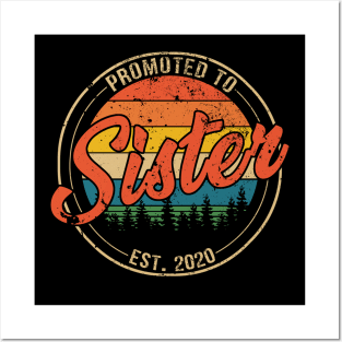 Promoted to Sister Est 2020 Mothers Day Gift Posters and Art